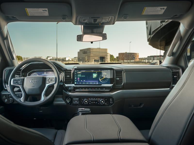 Främre inredning på en Chevrolet Silverado Trail Boss